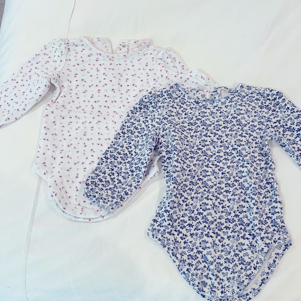 Two Janie and Jack Long Sleeve Bodysuits 12-18M